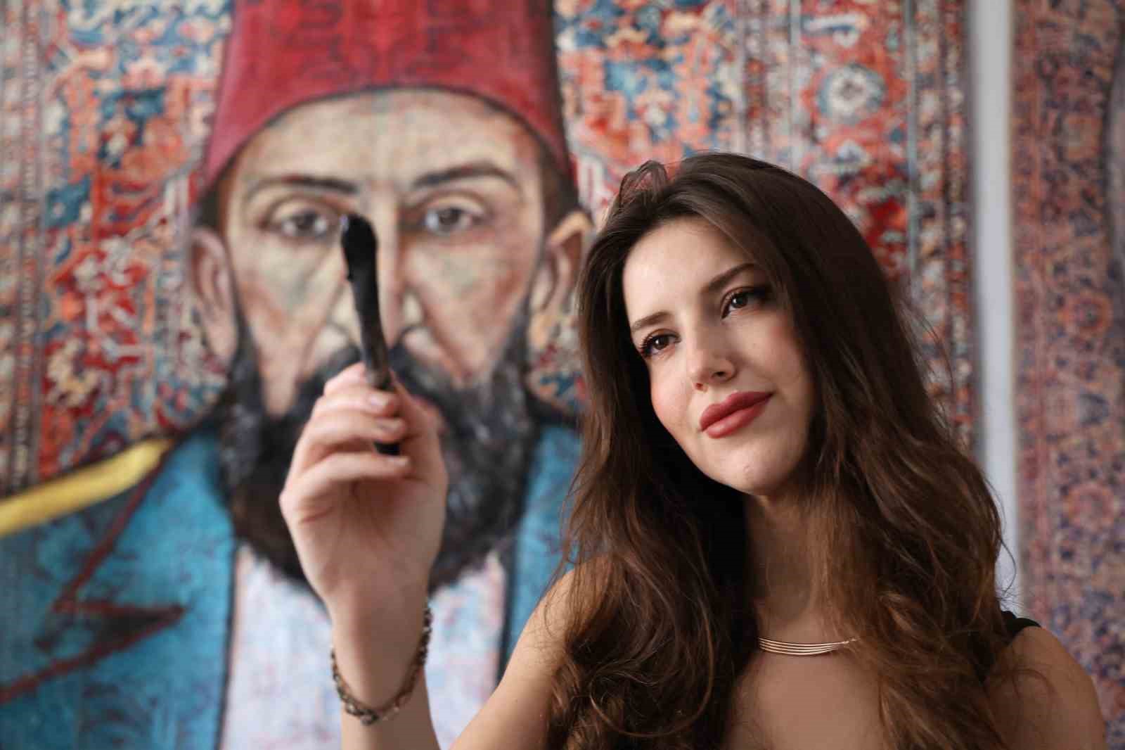 Elazığlı genç mühendis, halı üzerine portre çizimleriyle dünyaya açıldı