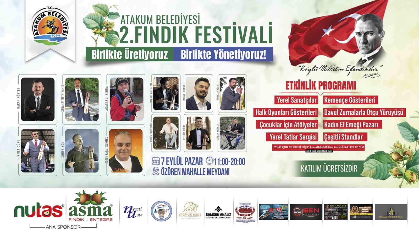 Atakum’da 2. Fındık Festivali