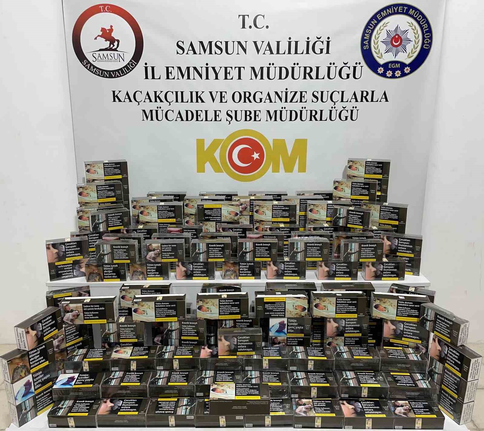 Samsun’da 41 bin 400 adet makaron ele geçirildi
