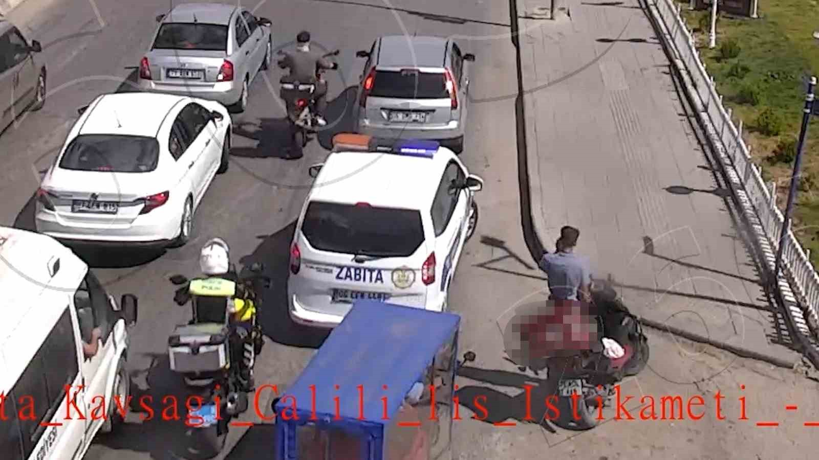 Uyanık kurye polisten kaçtı, diğer motosikletlinin faturası ağır oldu