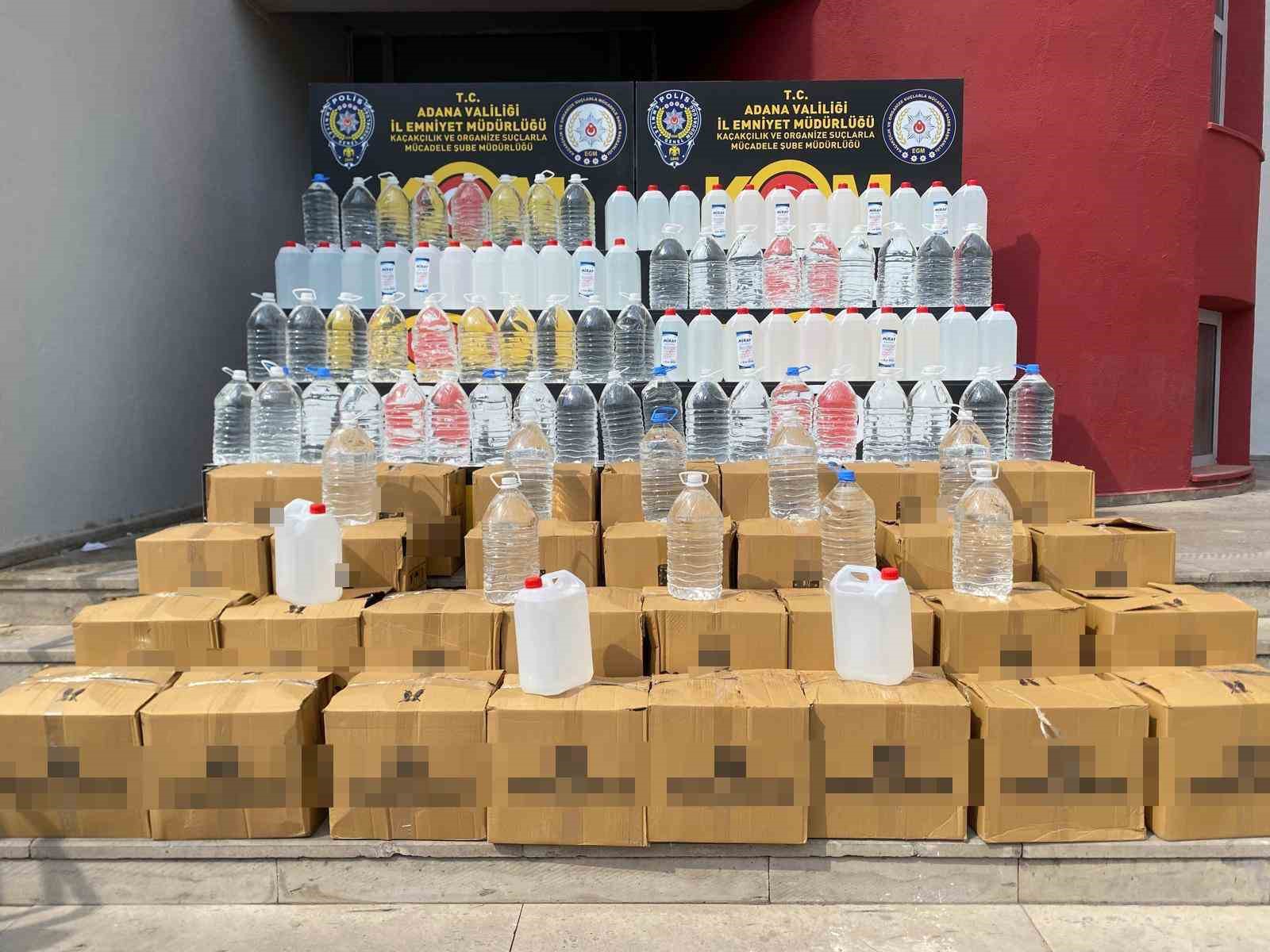 Adana’da 2 ton kaçak etil alkol ele geçirildi