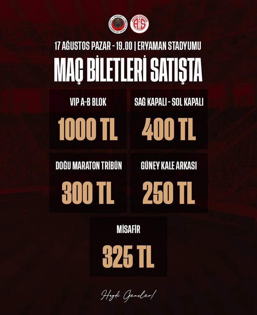 Gençlerbirliği, Fenerbahçe maçının biletlerini 10 kat pahalı satıyor
