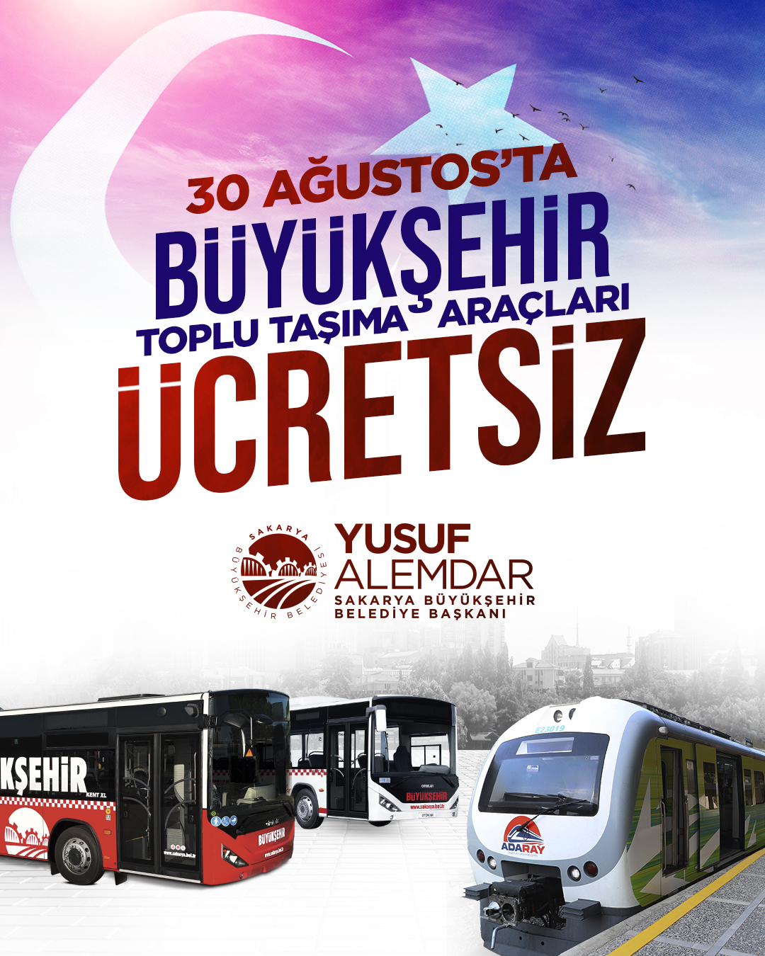 30 Ağustos Zafer Bayramı’nda ulaşım ücretsiz