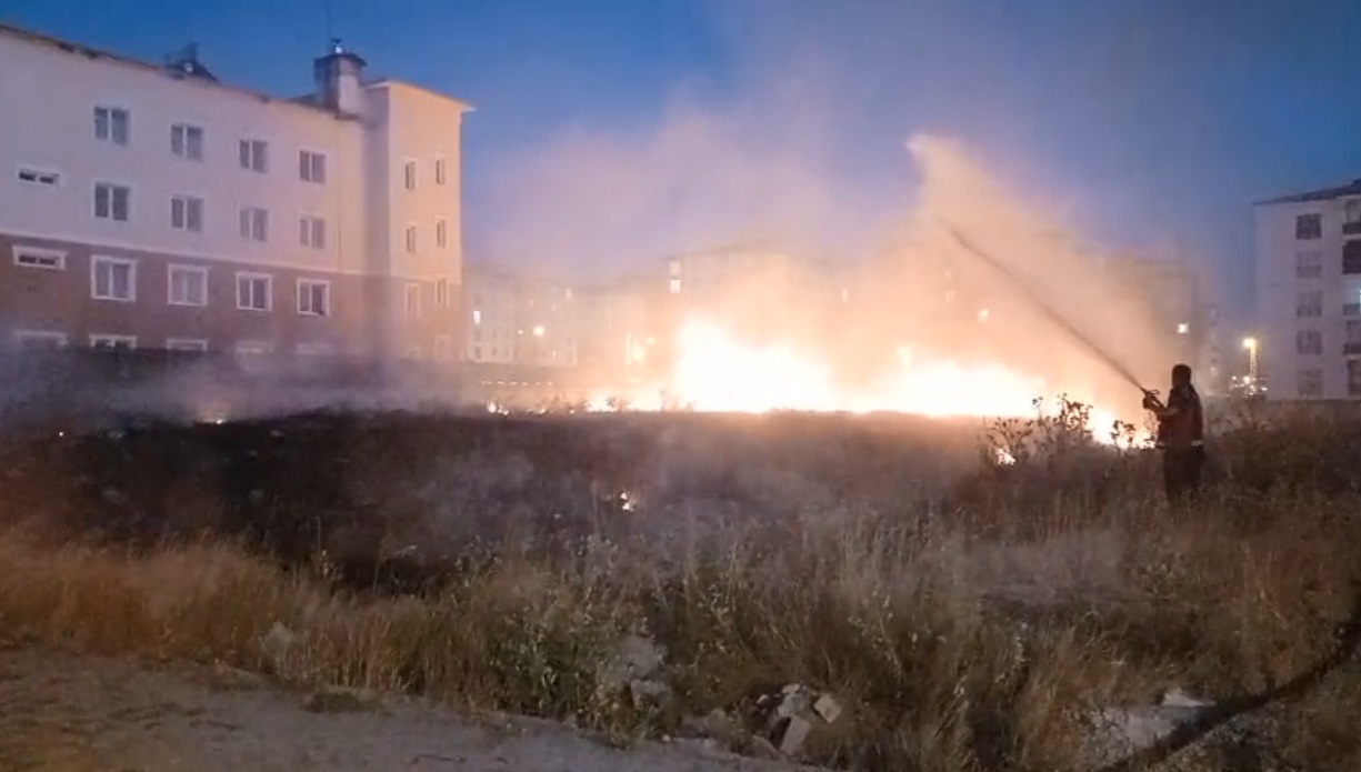 Kars&rsquo;ta anız yangını korkuttu
