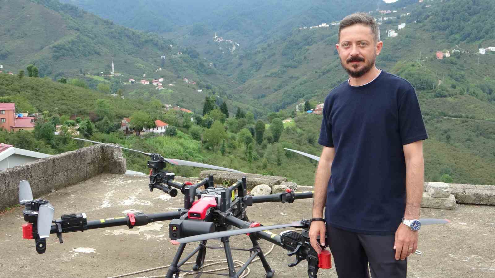 Karadenizli fındık üreticilerinin imdadına dron yetişti
