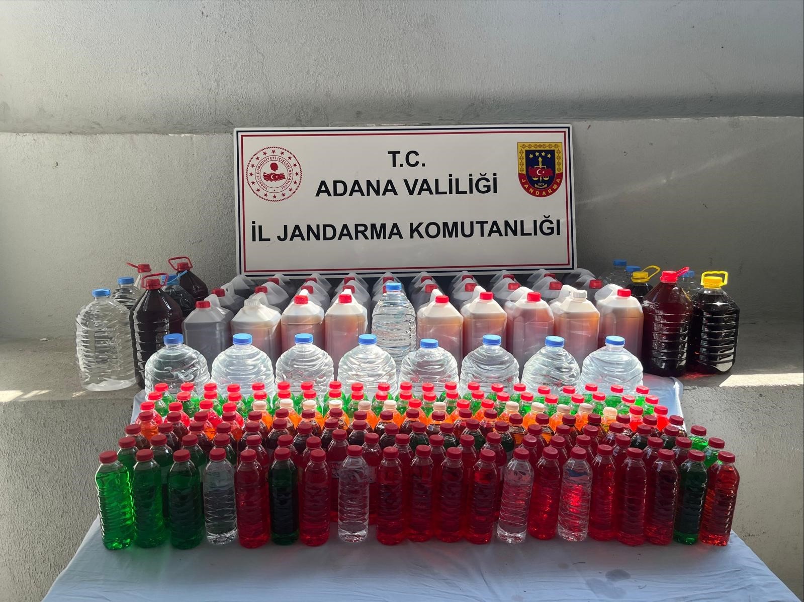 Adana’da yarım ton kaçak alkol ele geçirildi: 3 gözaltı