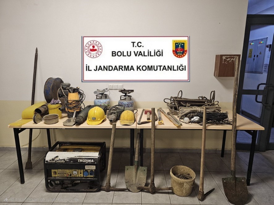 Bolu’da kaçak kazı yapan 3 kişi suçüstü yakalandı