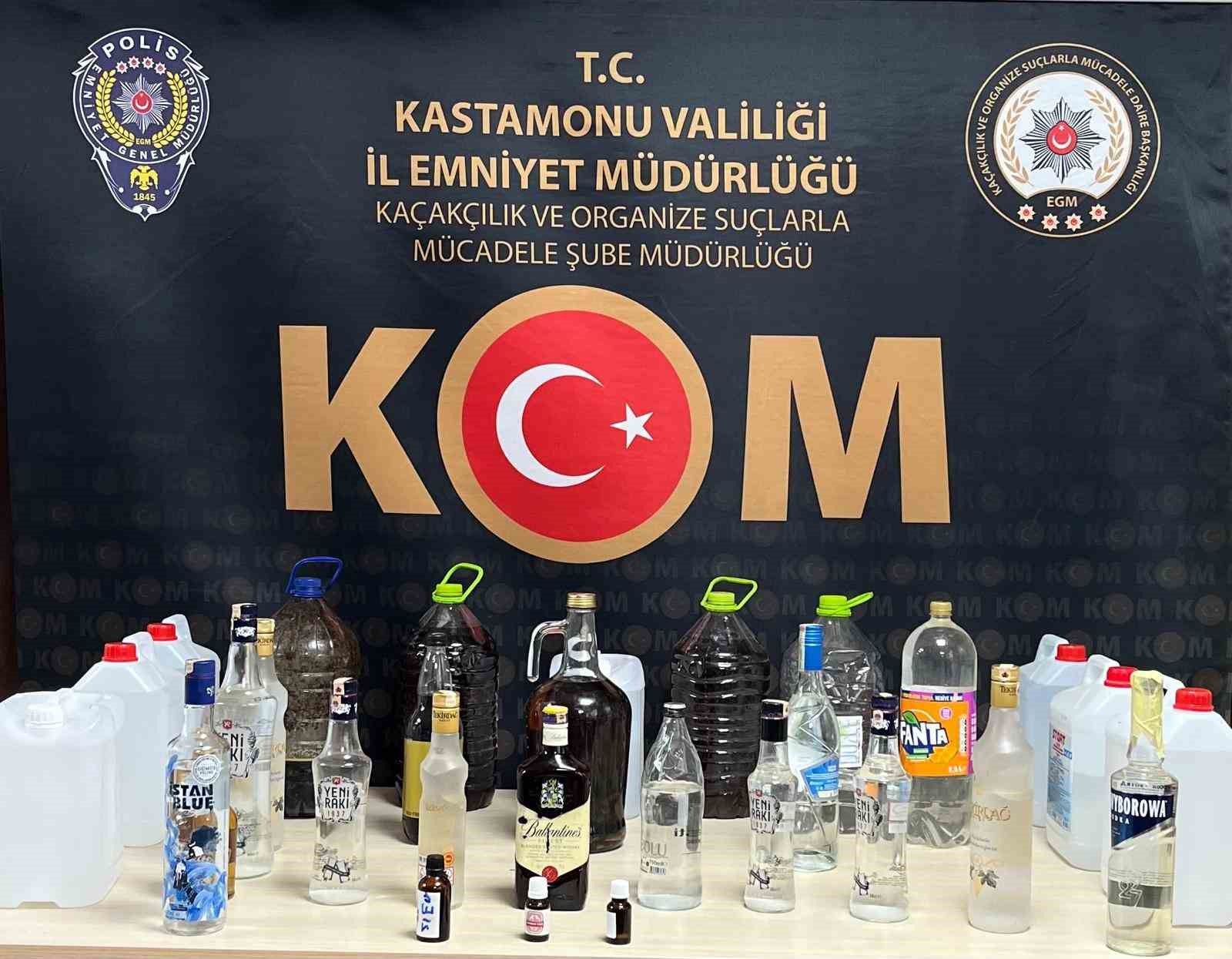 Kastamonu’da 58 litre sahte alkol ele geçirildi