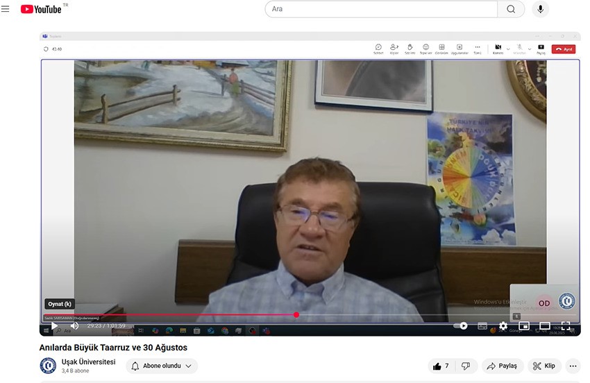 Uşak Üniversitesinde "Anılarda Büyük Taarruz ve 30 Ağustos" konferansı gerçekleştirildi