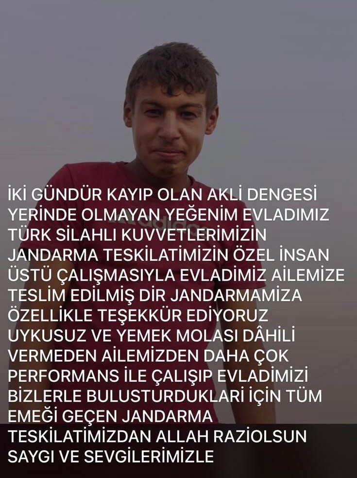 Kaybolan engelli çocuk 88 kilometre uzaklıkta bulundu

