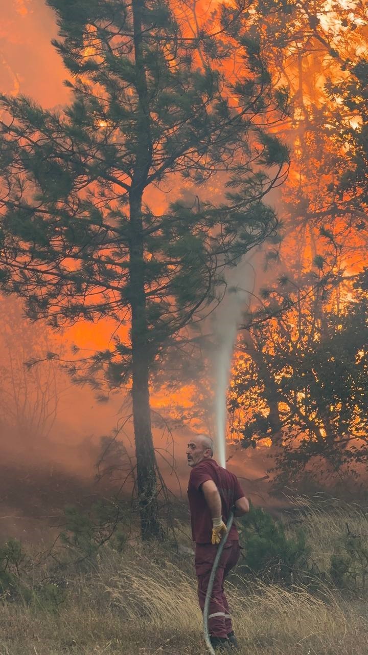 Karabük’teki orman yangını rüzgarın etkisiyle büyüyor
