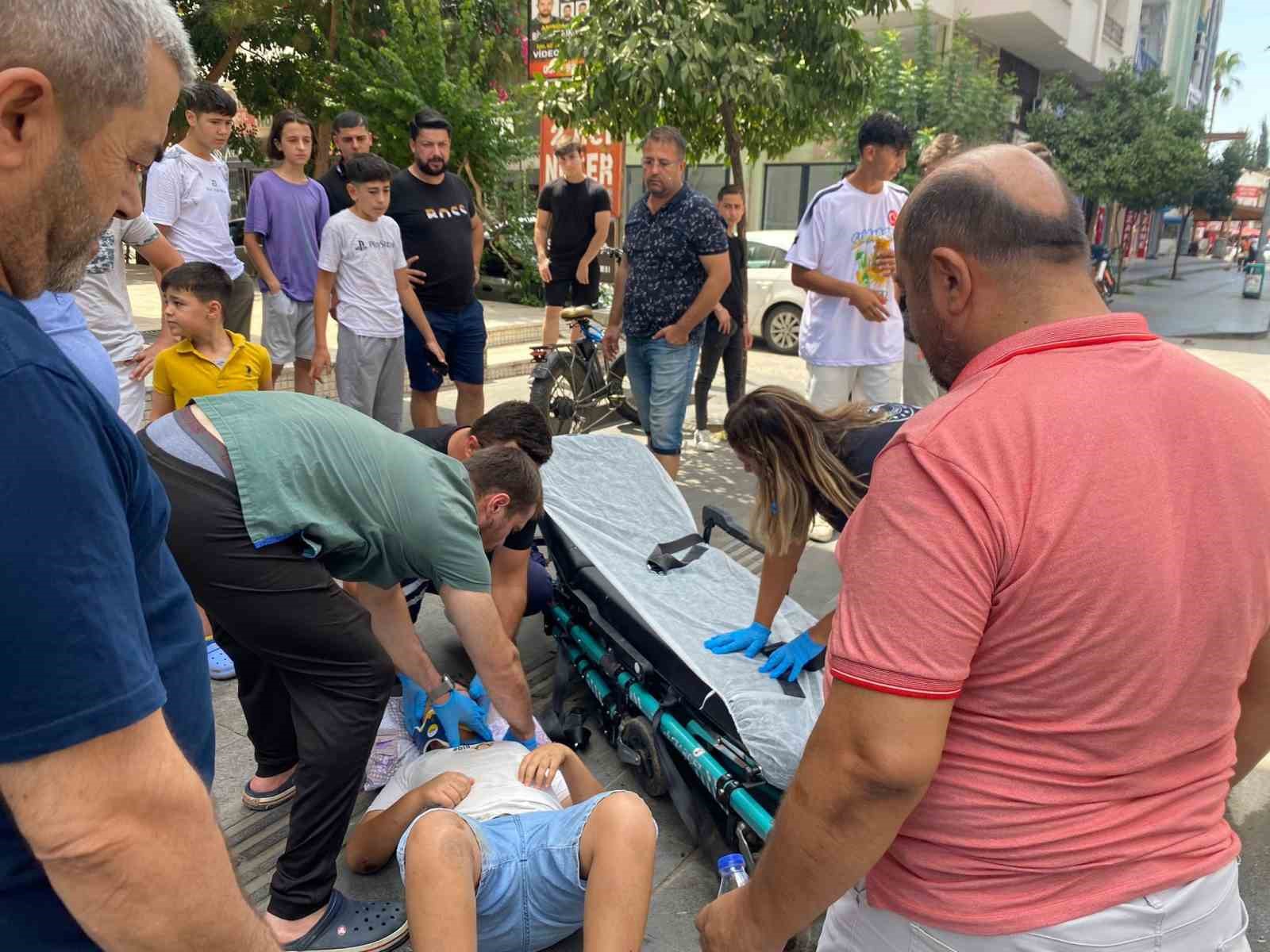 Devrilen elektrikli bisikletin sürücüsü çocuk yaralandı