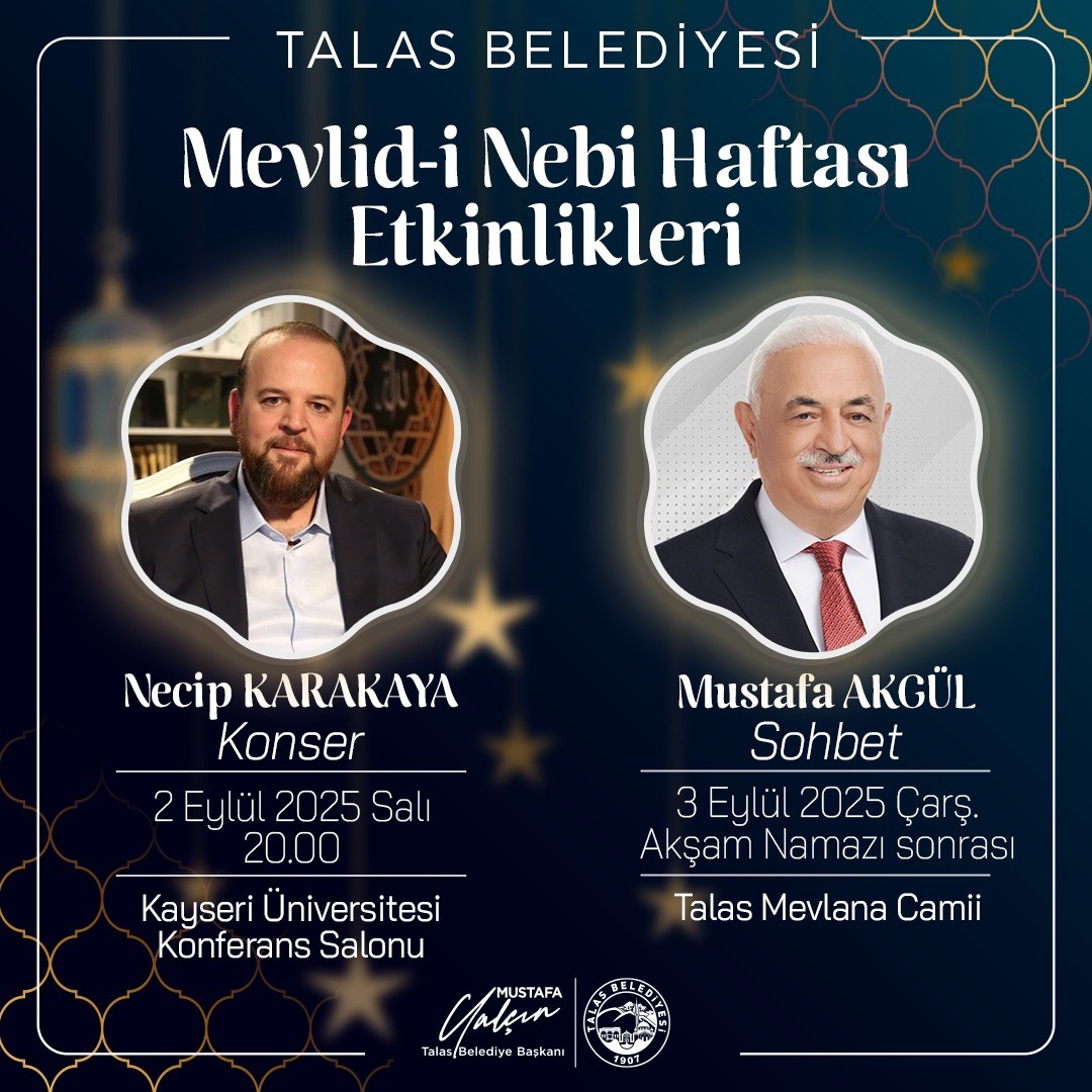 Talas&rsquo;ta Mevlid-i Nebi Haftası etkinlikleri başlıyor
