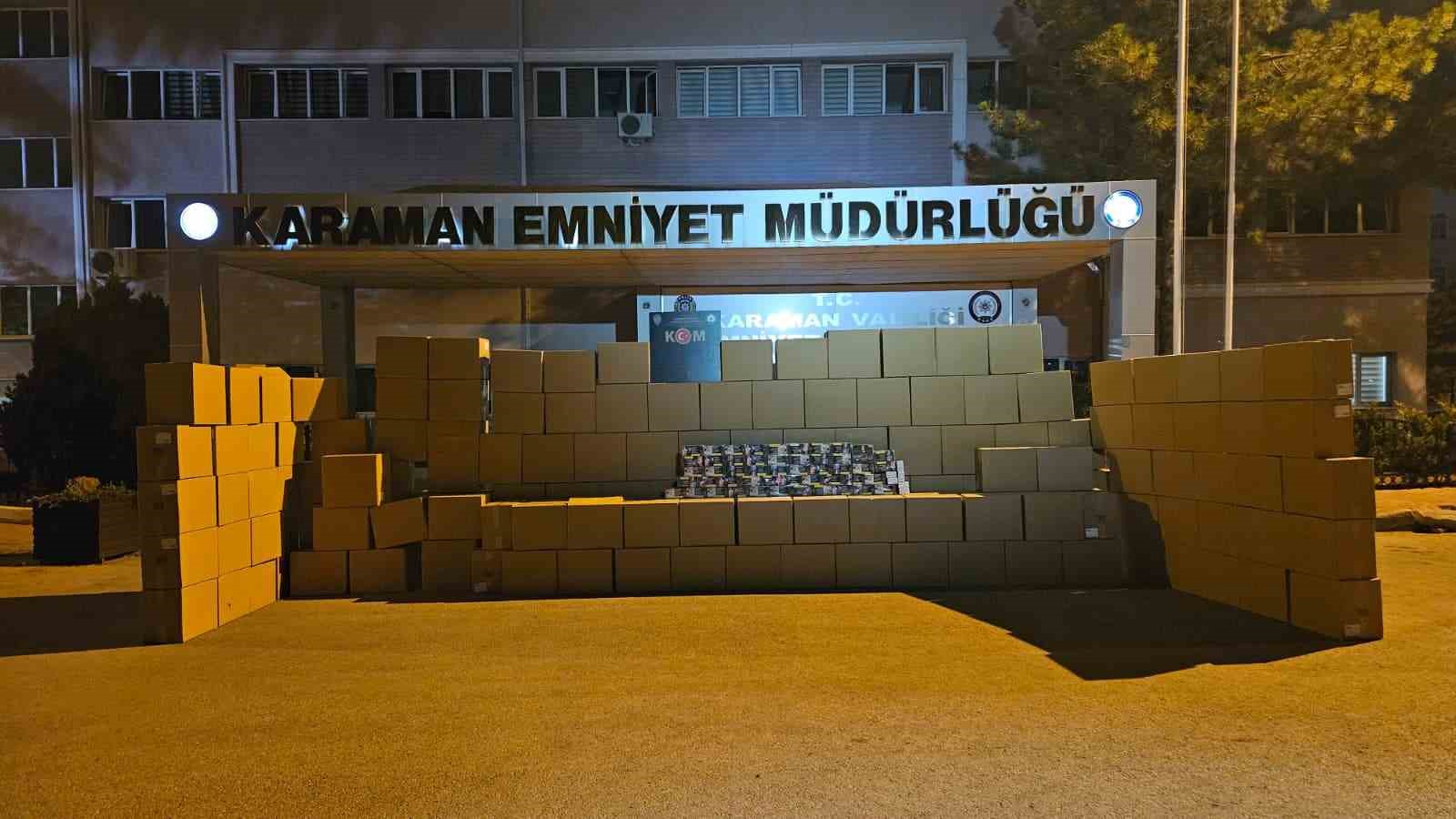 Karaman’da 3 milyon 300 bin adet boş makaron ele geçirildi