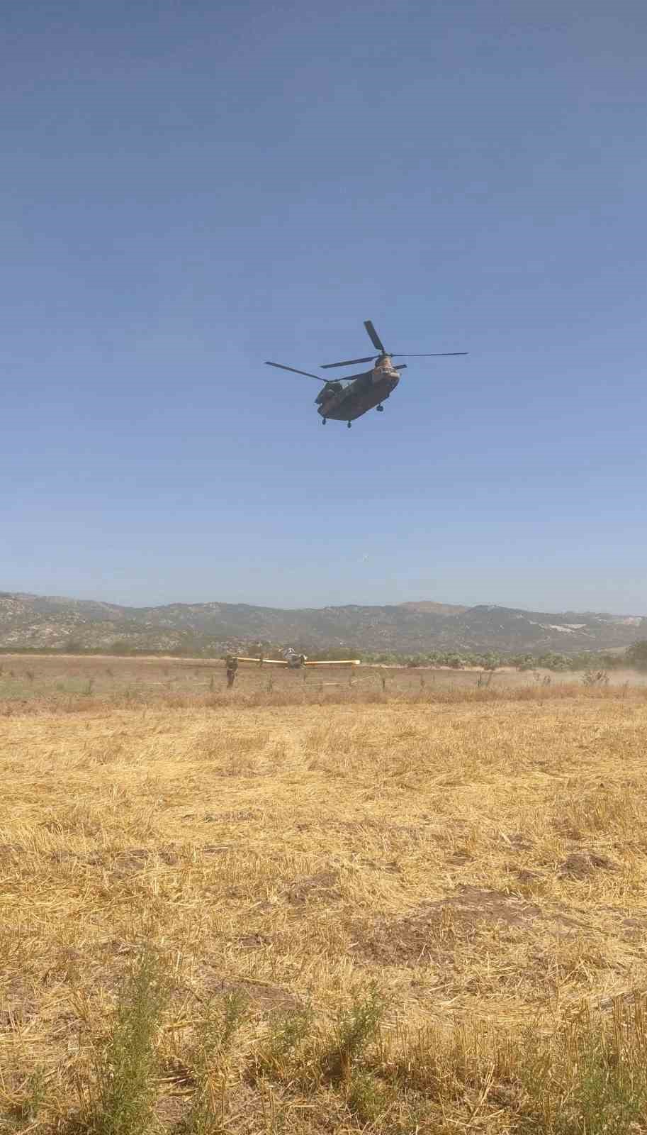 Muğla&rsquo;da kaza kırıma uğrayan u&ccedil;ak askeri helikopter ile kaldırıldı
