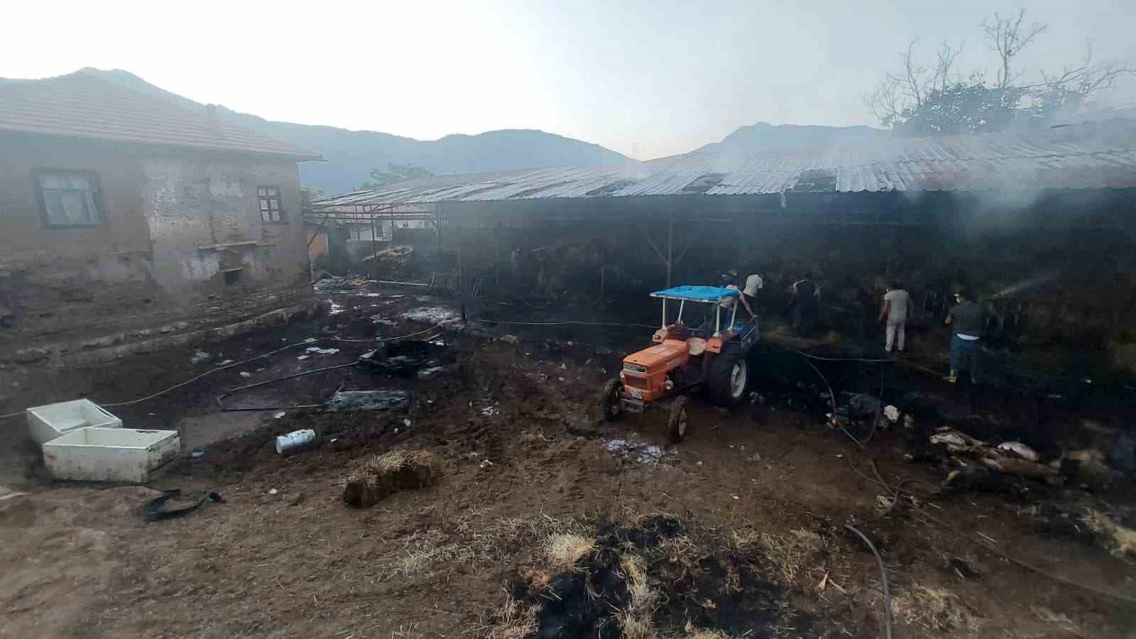 Burdur’da çıkan yangında 2 bin 500 saman balyası kül oldu