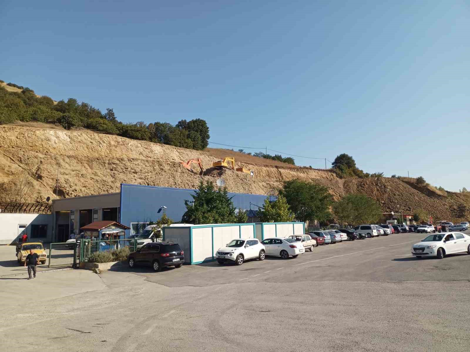 Araç muayene istasyonunda heyelana karşı önlem