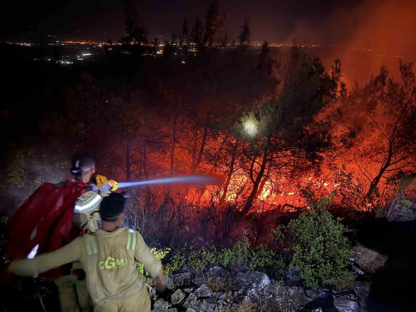 Söke’de alevler geceyi aydınlattı