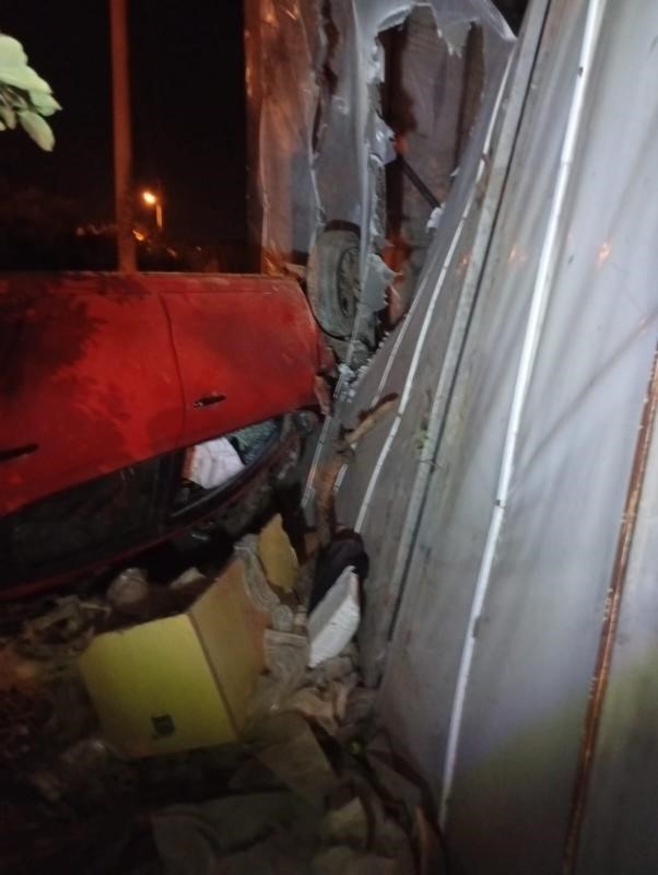 Yoldan &ccedil;ıkan otomobil seraya &ccedil;arptı: 5 yaralı
