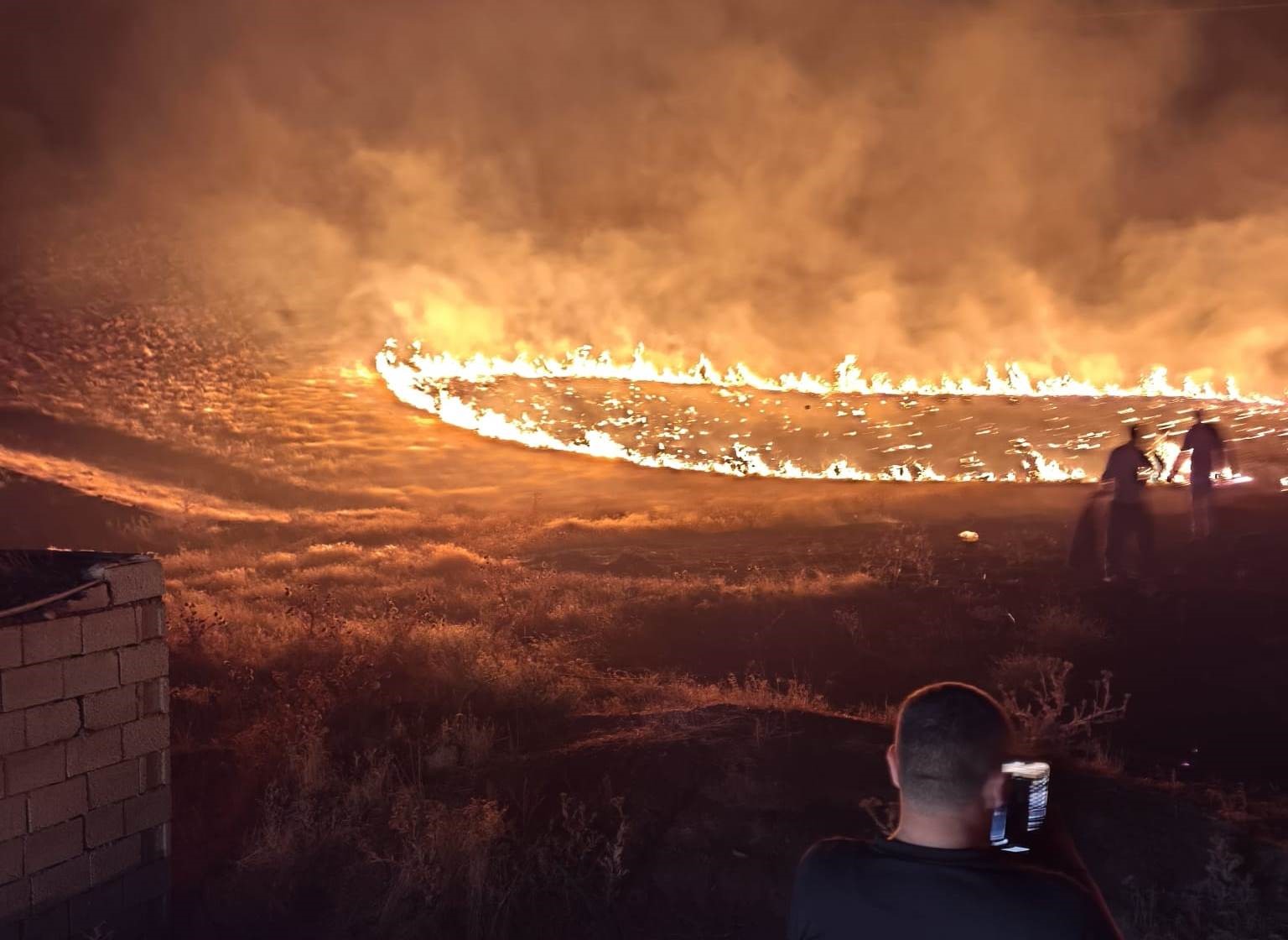 &Ccedil;aldıran&rsquo;da anız yangını
