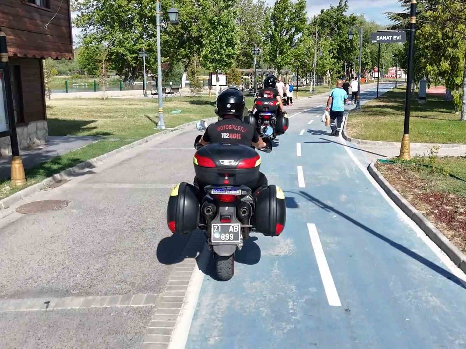 Kırıkkale’de 112 motosiklet ambulans ekipleri her an göreve hazır