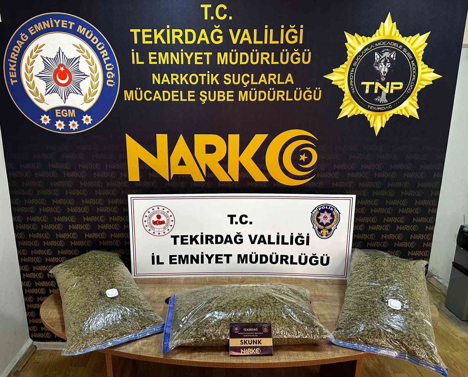 Tekirdağ’da 30 kilogram uyuşturucu ele geçirildi, 3 şüpheli tutuklandı