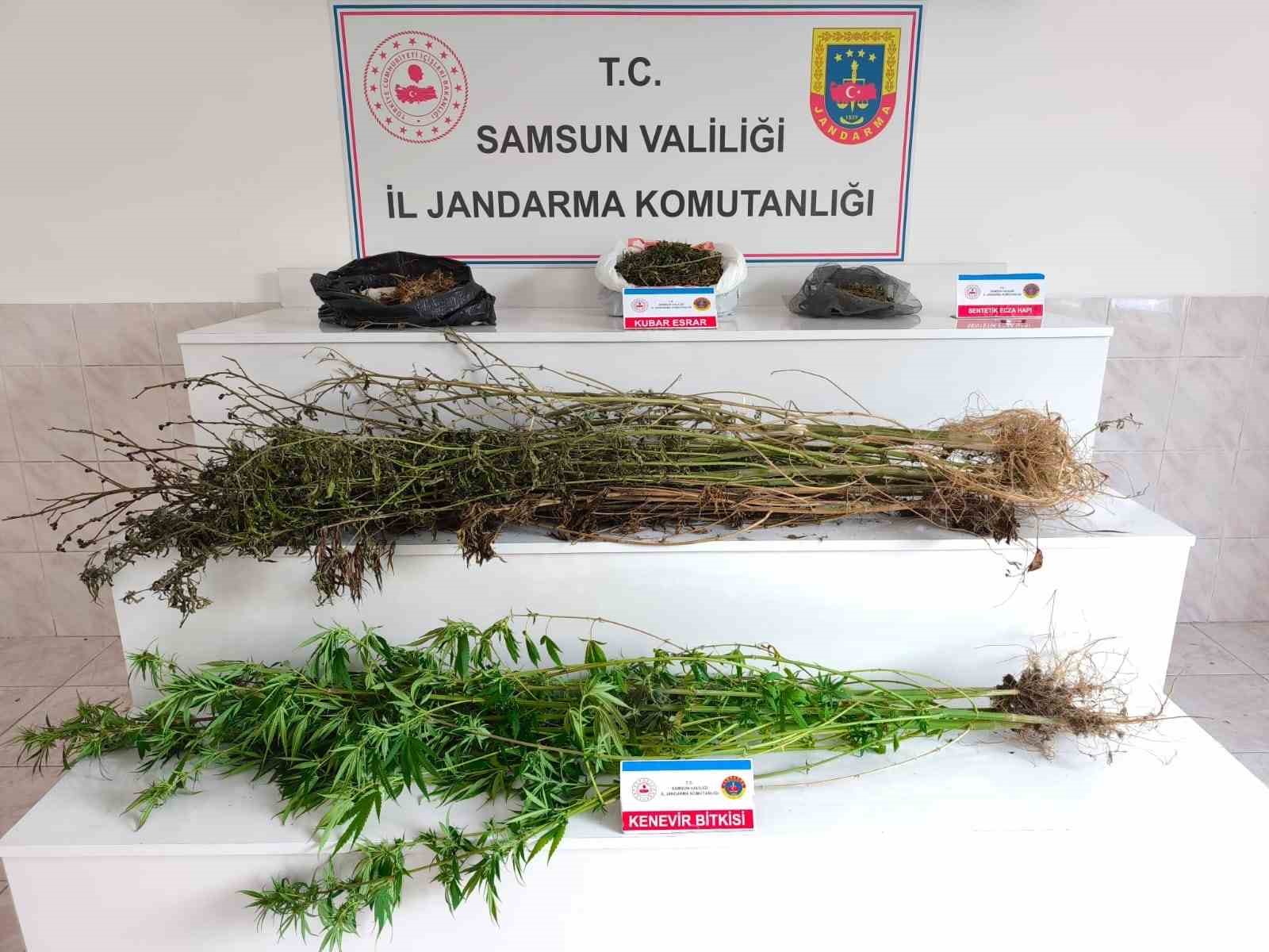 Samsun’da jandarma 2 kilo 355 gram esrar ele geçirdi: 2 gözaltı
