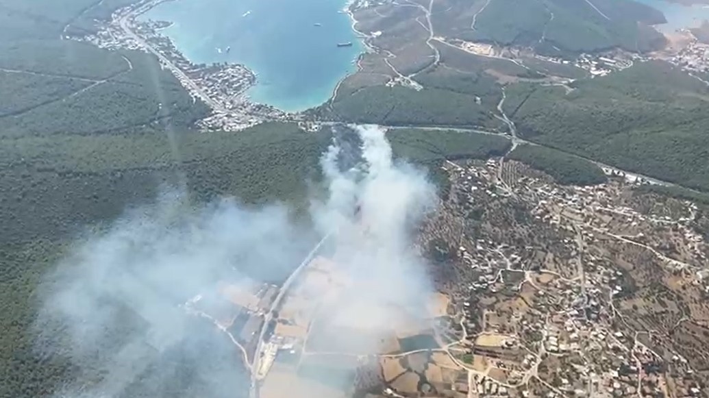 Bodrum orman yangınına yoğun müdahale