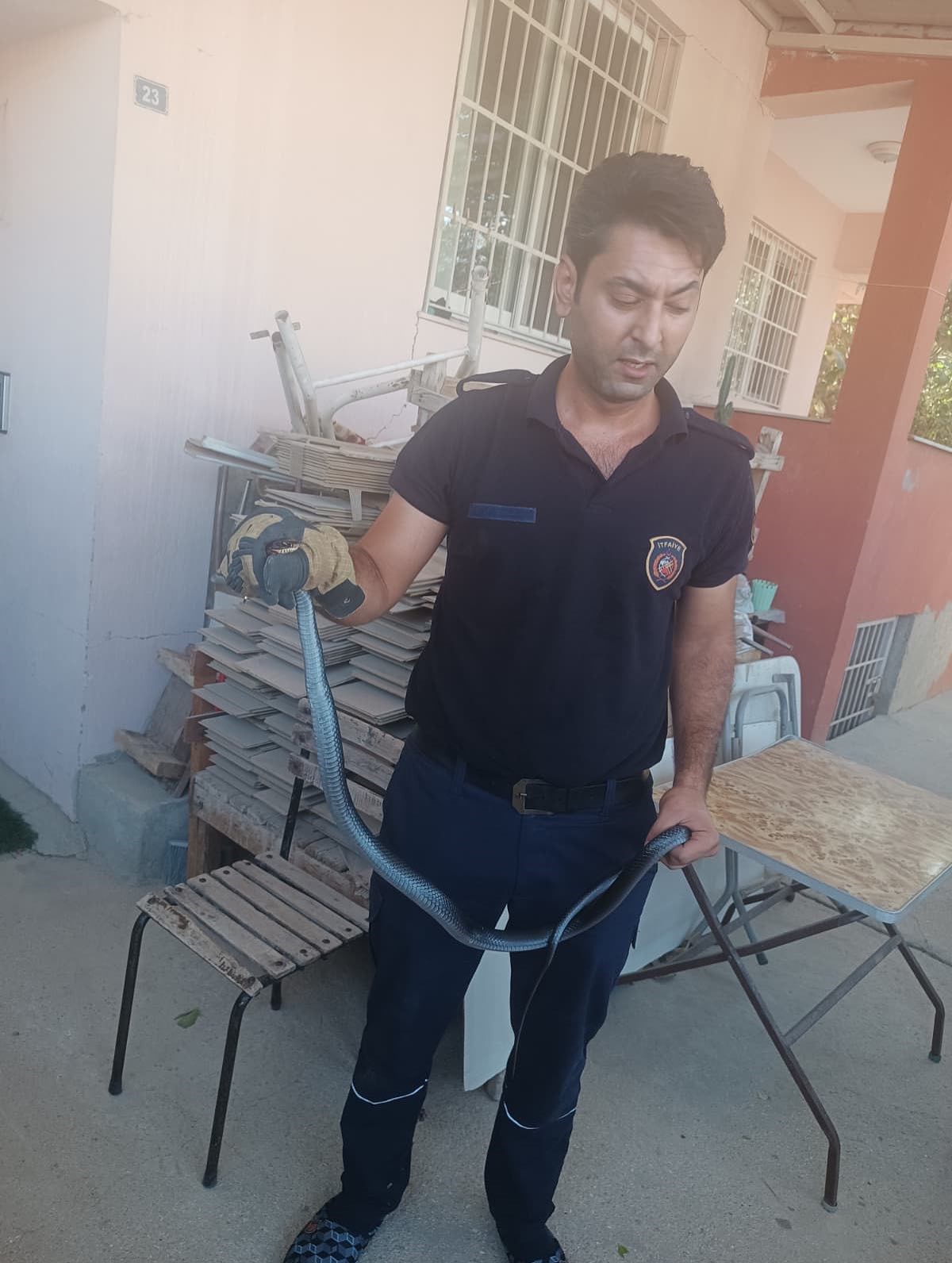 Hatay’da eve giren yılanları itfaiye yakaladı