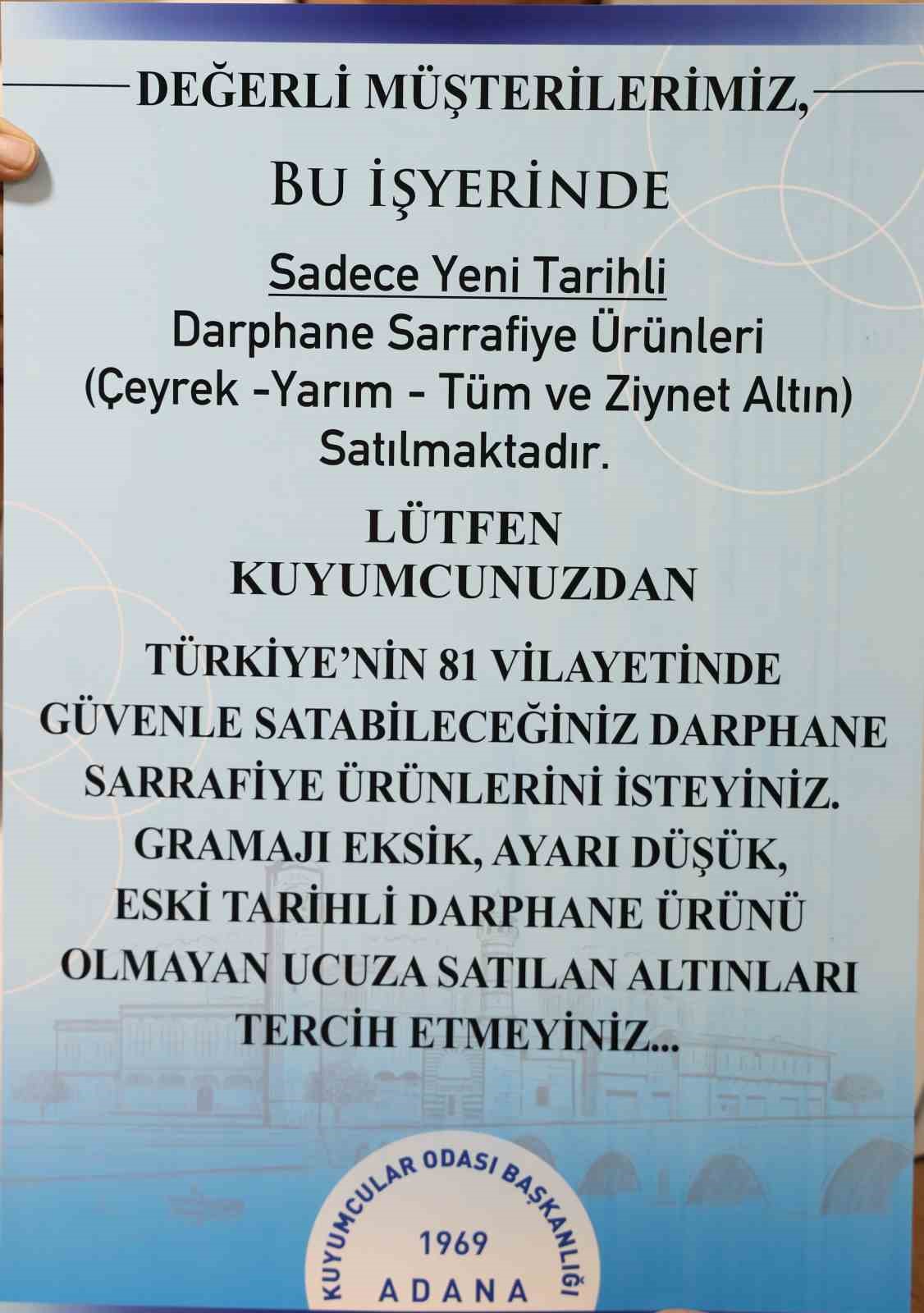 Sahte ve ayarı düşük altınlar arttı, darphane dışı ürün satışı yasaklandı 