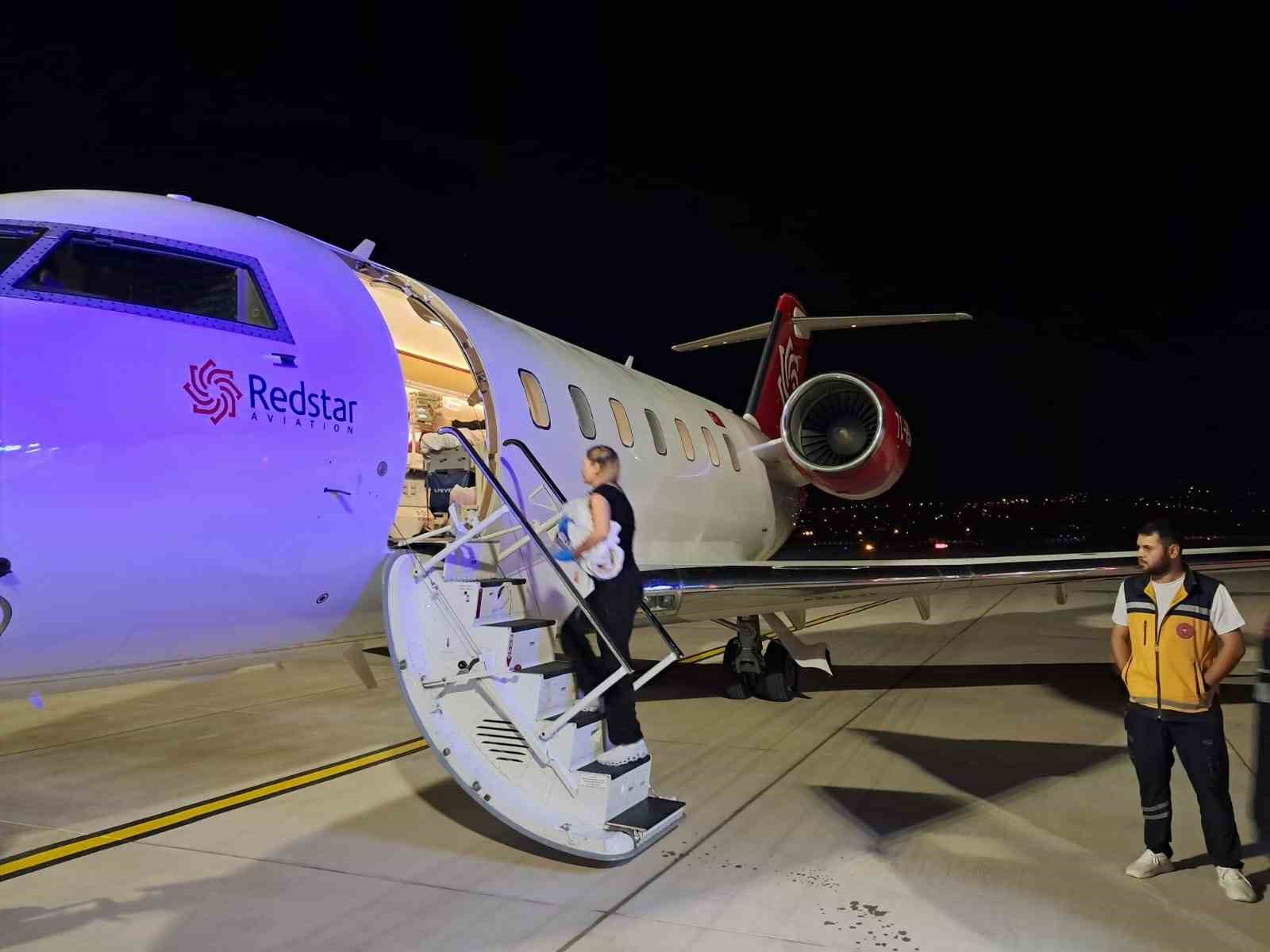 Ambulans uçak 4 buçuk aylık bebek için havalandı
