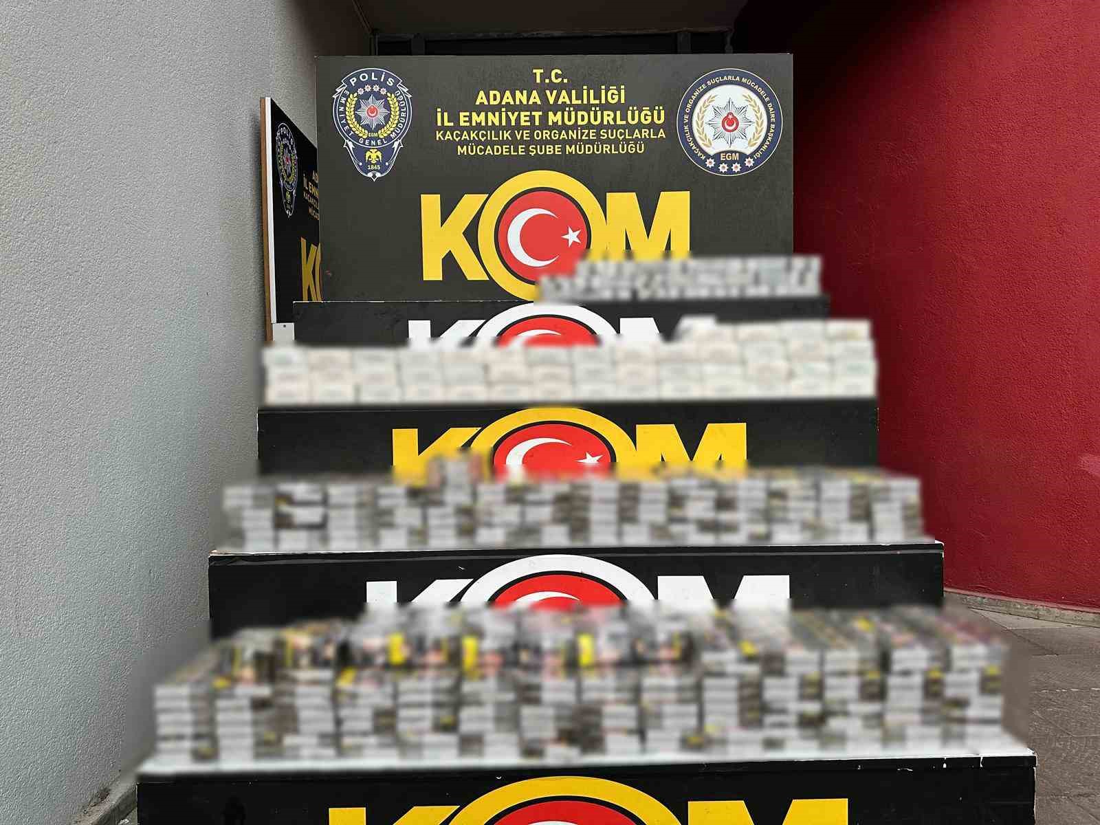 Adana’da 4 bin paket kaçak sigara ele geçirildi: 3 tutuklama
