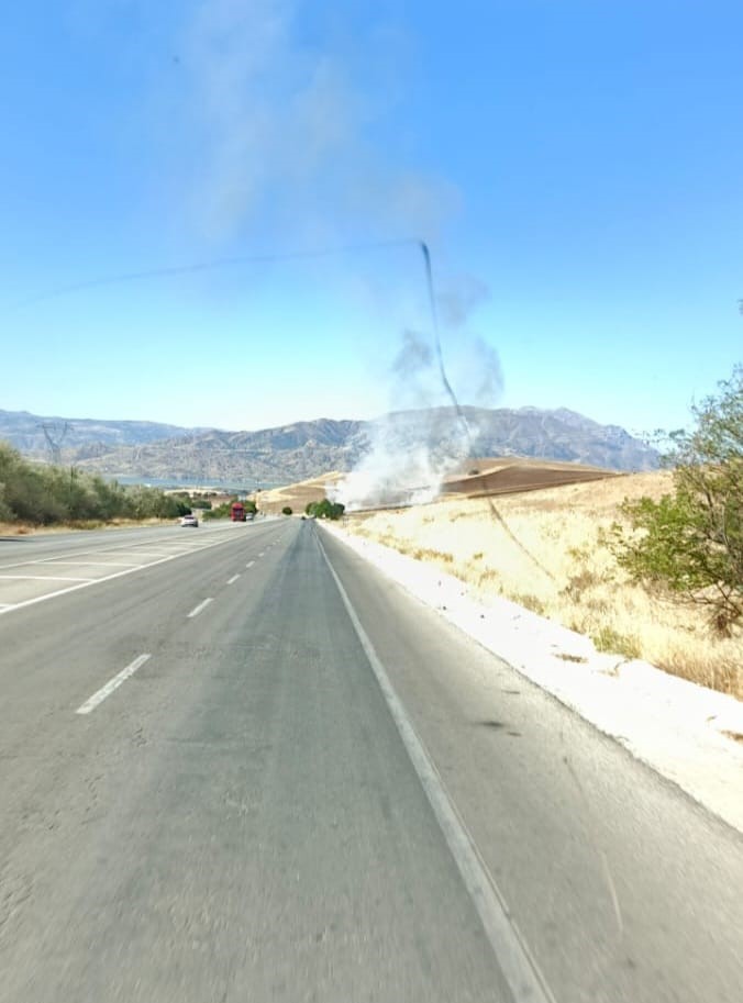 Elazığ’da otluk alanda yangın
