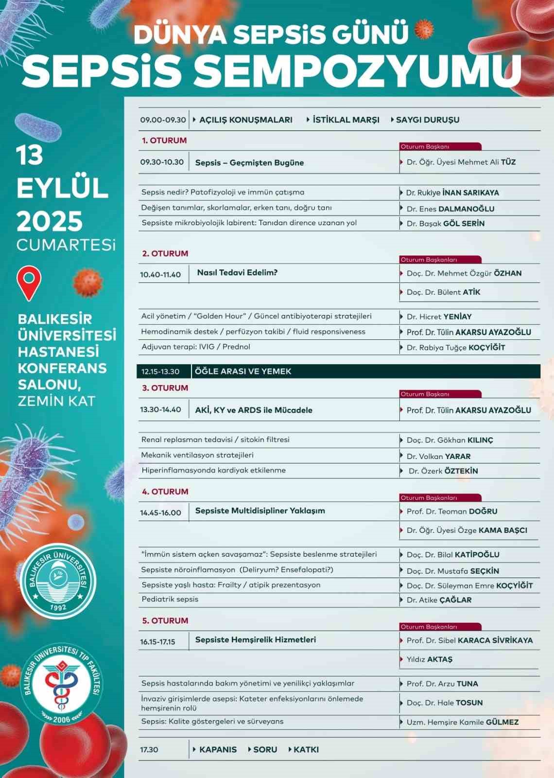 Balıkesir&rsquo;de Multidisipliner Sepsis sempozyumu yapılacak
