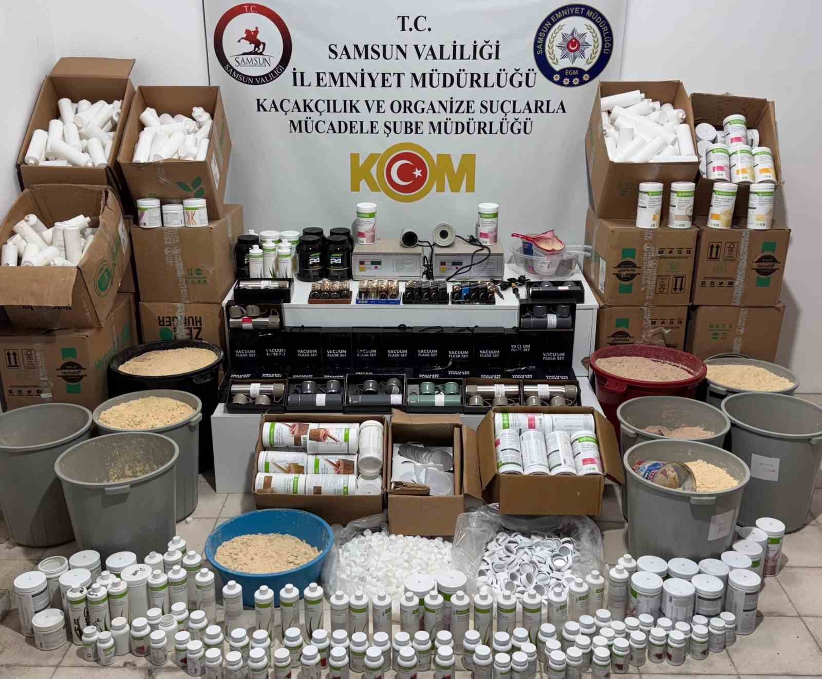 Samsun’da sahte zayıflama ve protein tozu imalatına operasyon