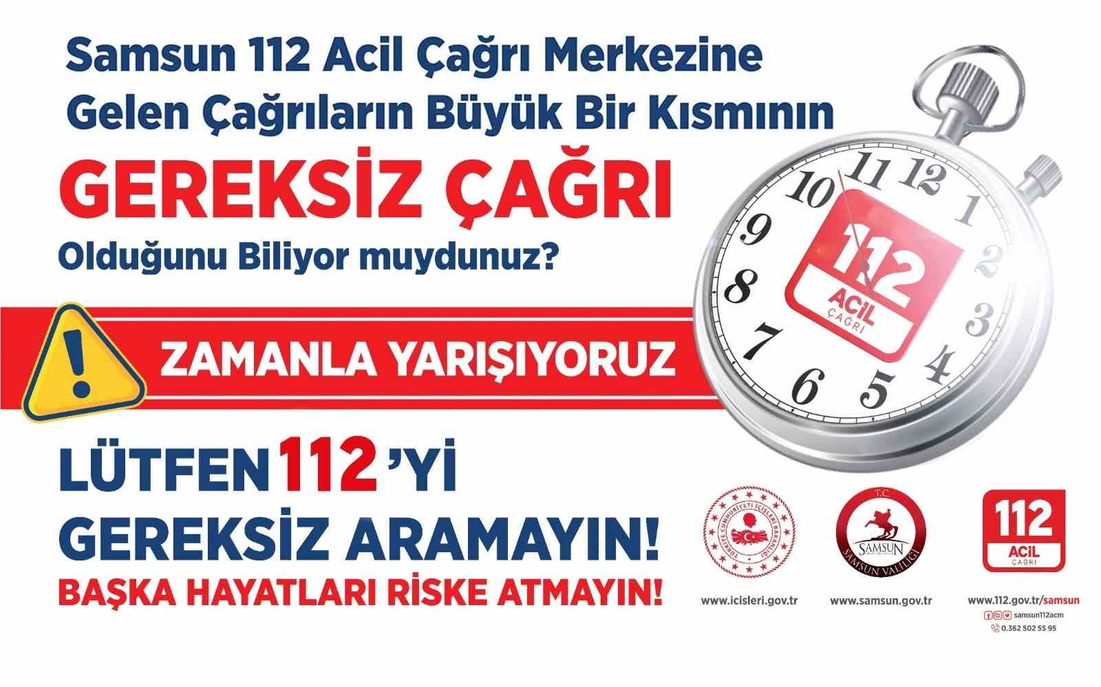 Samsun 112’ye gelen çağrıların yüzde 62,78’i asılsız