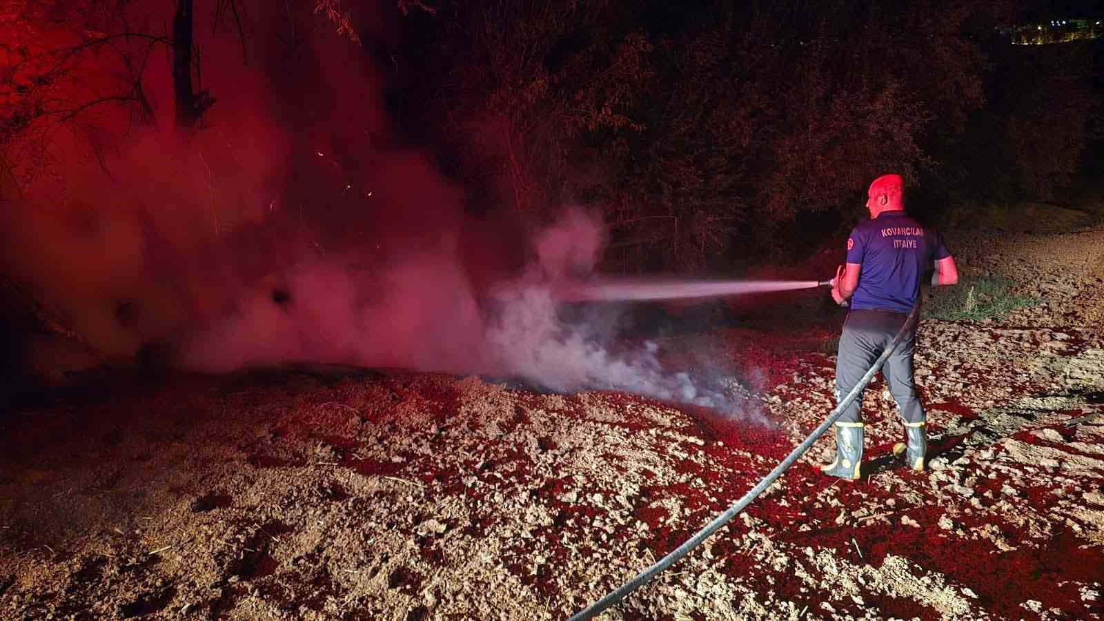 Elazığ’da bahçe yangını söndürüldü