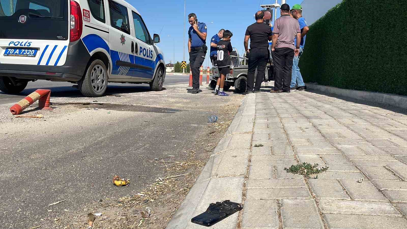 Akülerin üzerinde unutulan cep telefonu patladı
