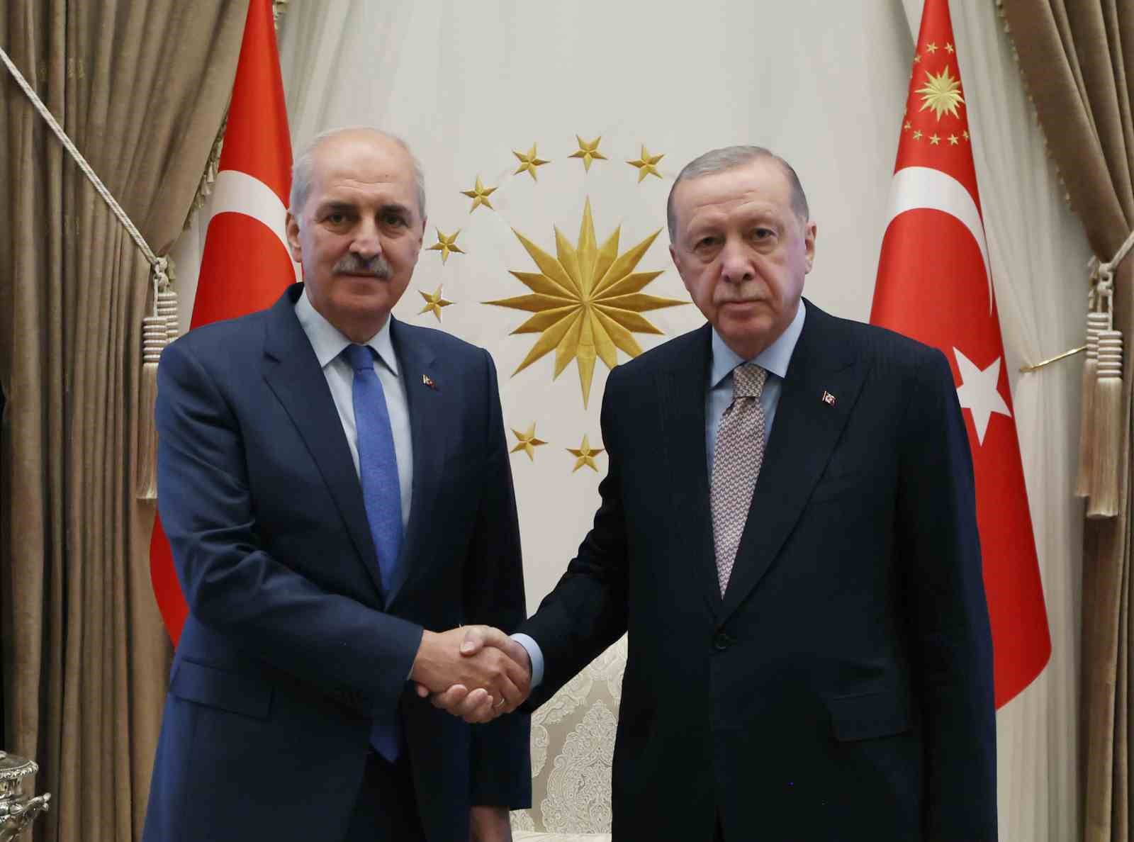 Cumhurbaşkanı Erdoğan, TBMM Başkanı Kurtulmuş’u kabul etti