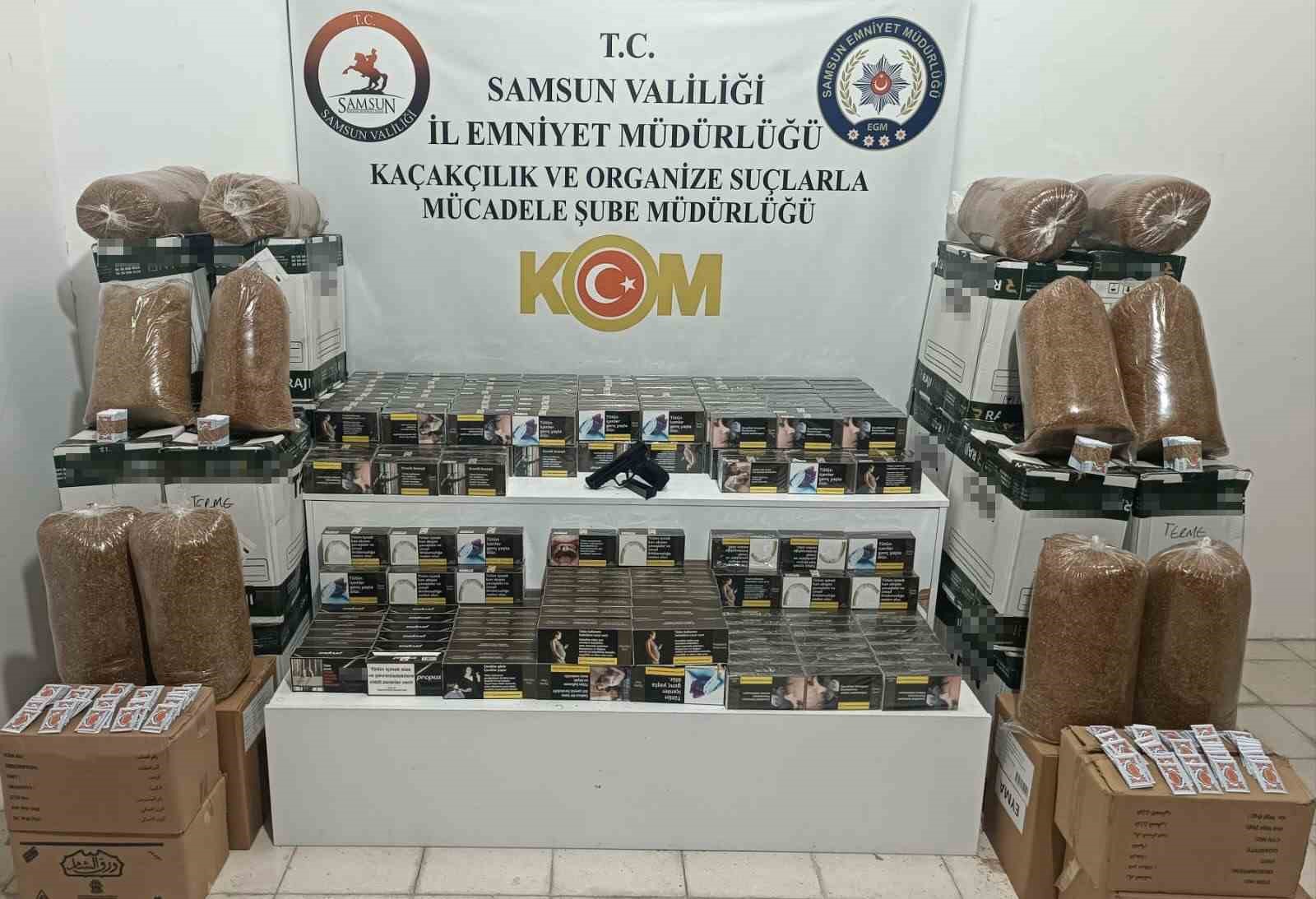 Samsun’da kaçak tütün mamulleri operasyonu