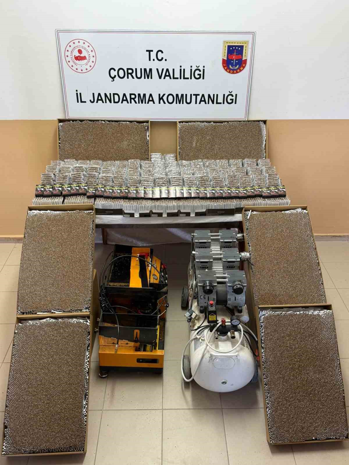 Çorum’da 56 bin 980 adet doldurulmuş makaron ele geçirdi: 2 gözaltı