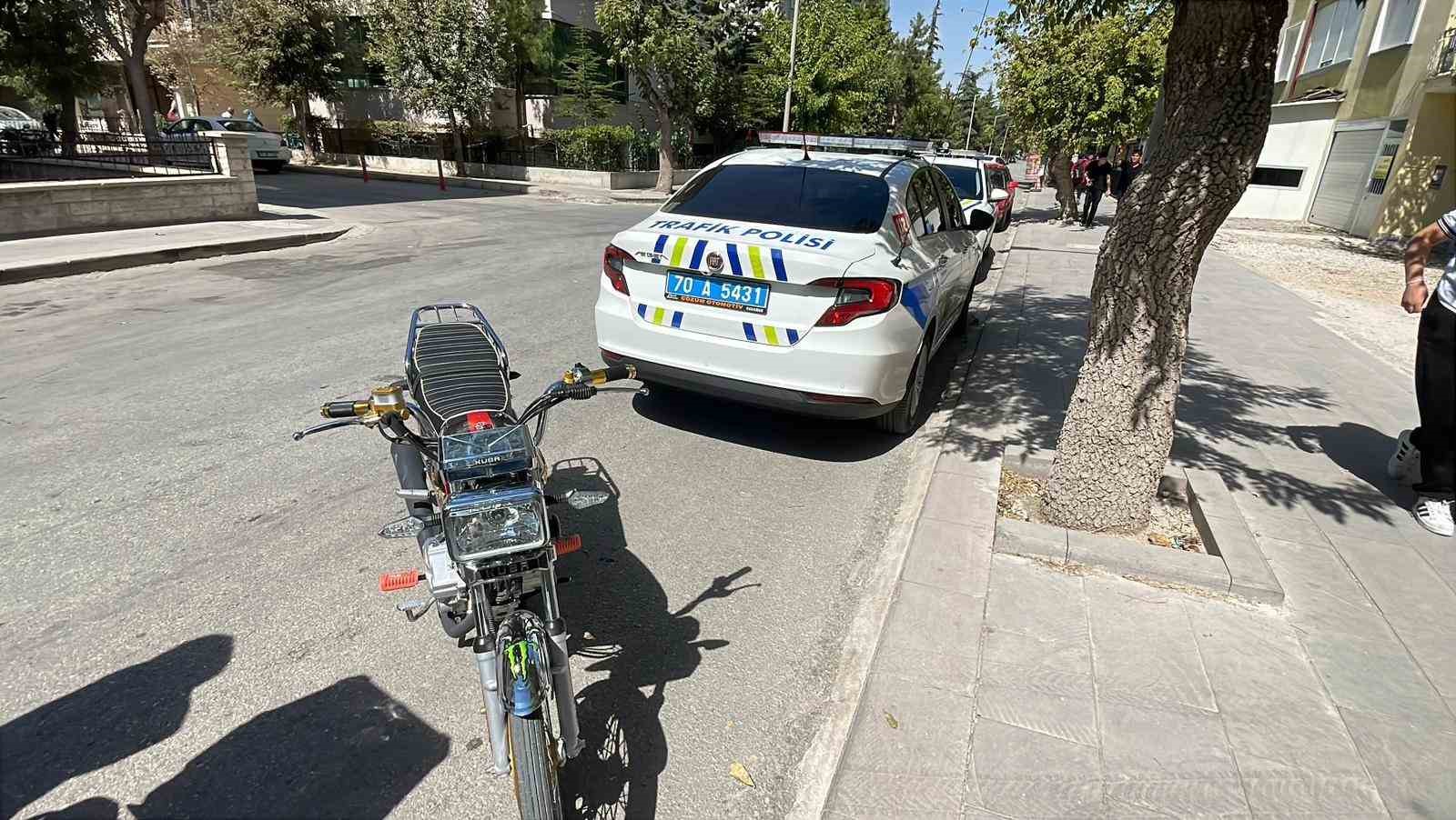 Karaman’da motosikletten düşen çocuk yaralandı