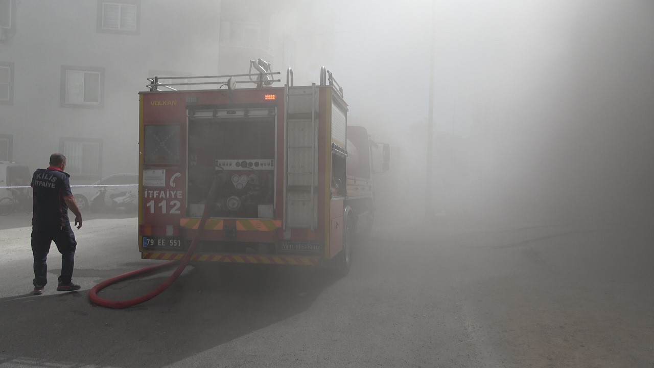 Kilis’te tekstil atölyesinde yangın