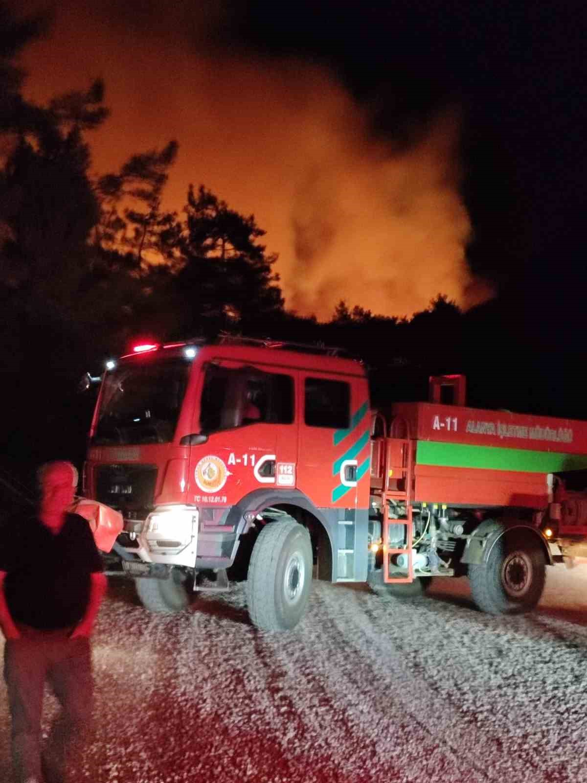 Alanya&rsquo;da ormanlık alanda yangın
