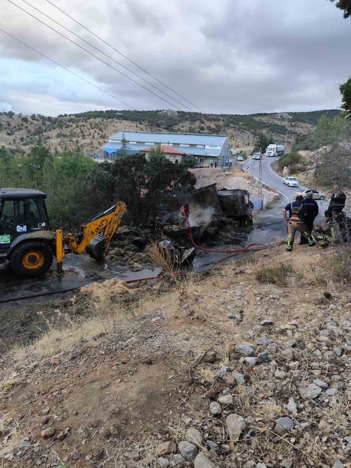 Ankara&rsquo;da aynı tırda peş peşe yangın &ccedil;ıktı
