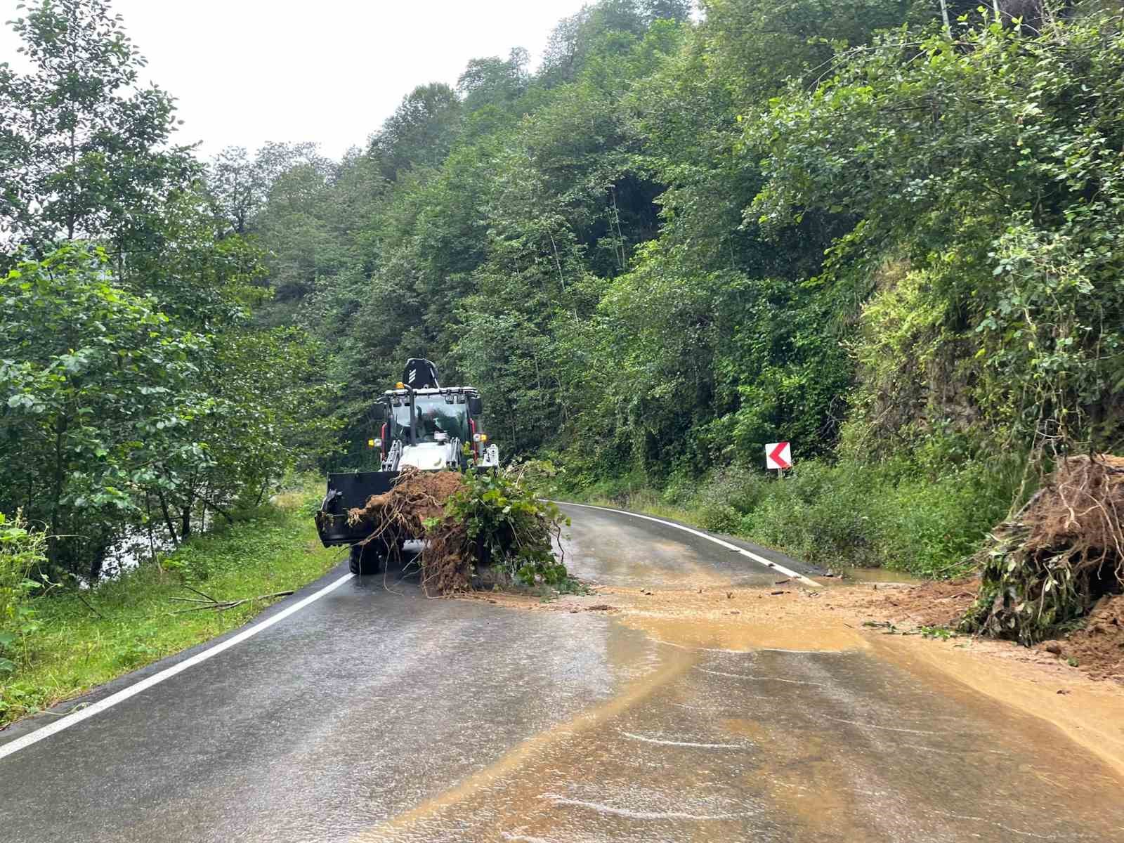 Trabzon’da şiddetli yağış heyelanlara neden oldu