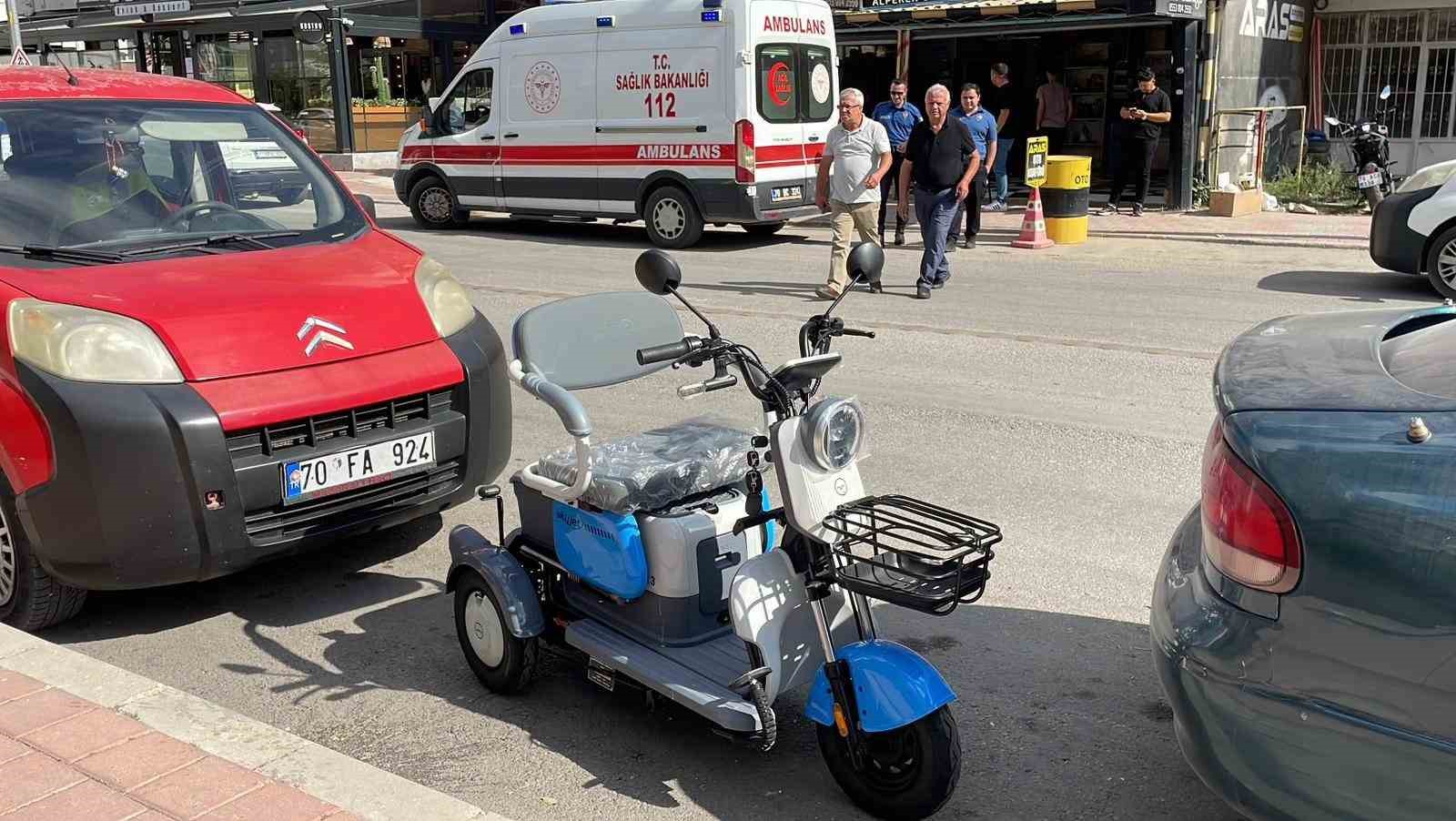 Karaman’da bir kişi yeni aldığı üç tekerlekli bisikletle kaza yaparak yaralandı
