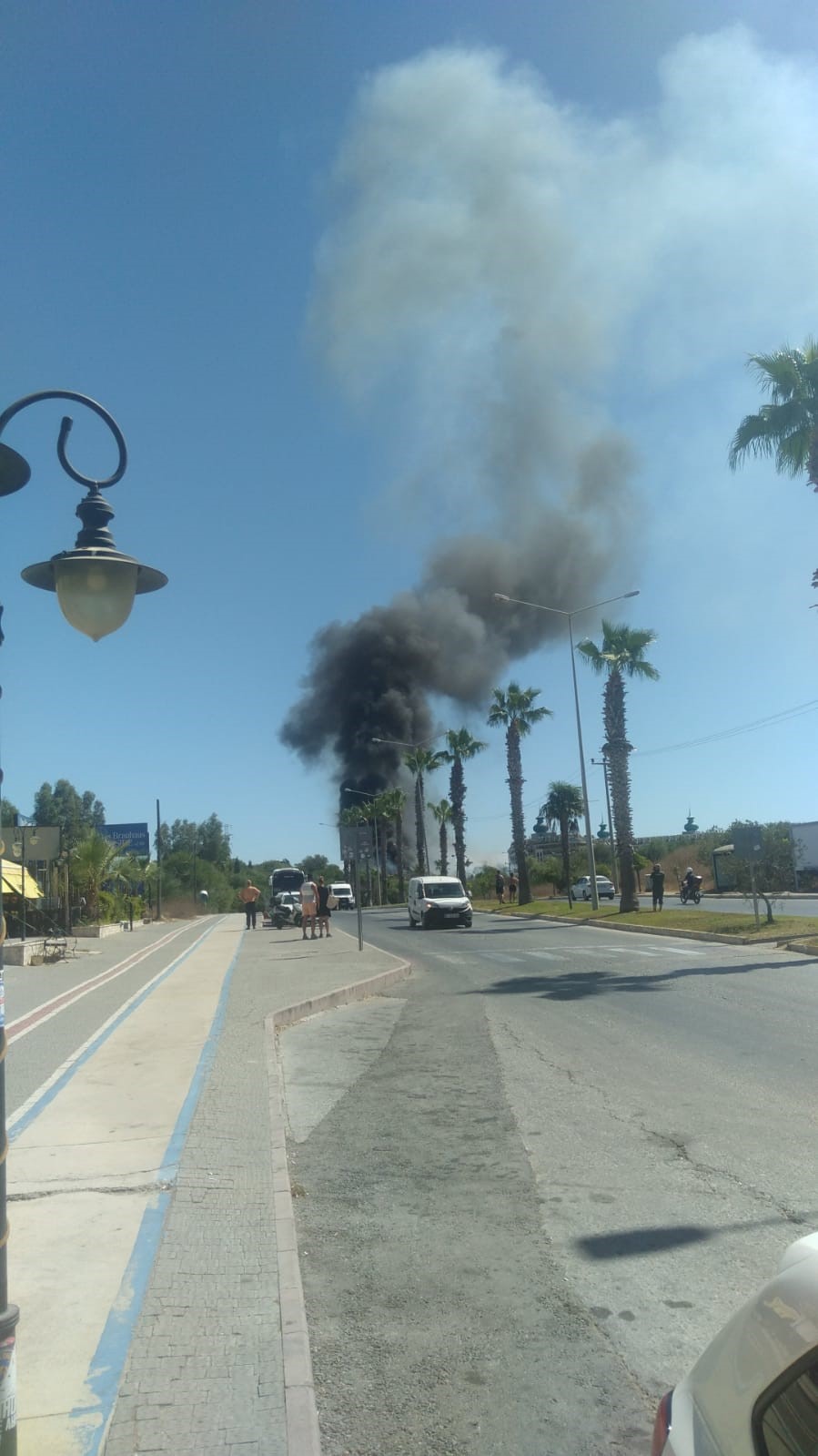 Villaları tehdit eden yangına ilk m&uuml;dahale otel personeli ve m&uuml;şterinden geldi
