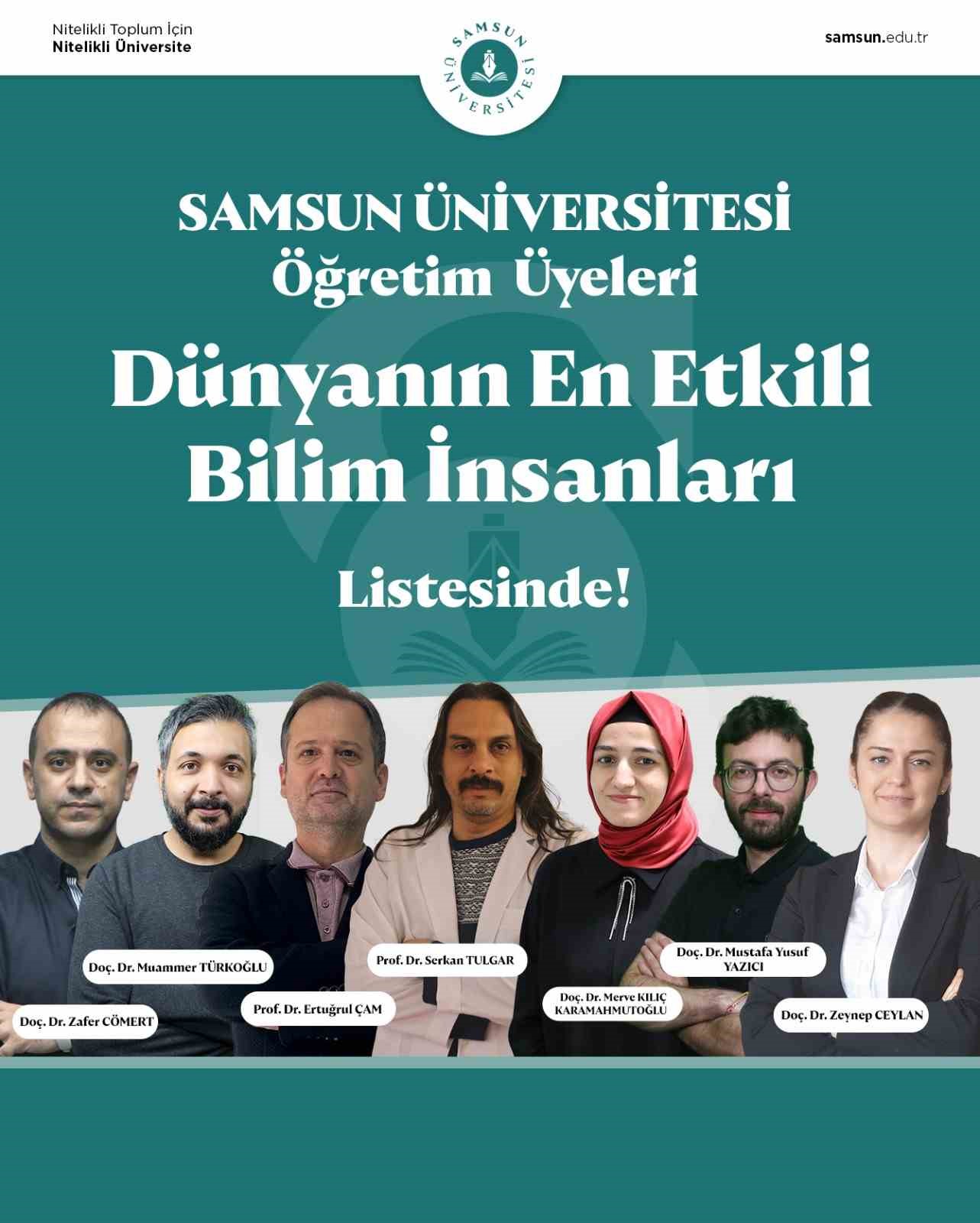 Samsun’dan 7 akademisyen "Dünyanın En Etkili Bilim İnsanları" listesinde