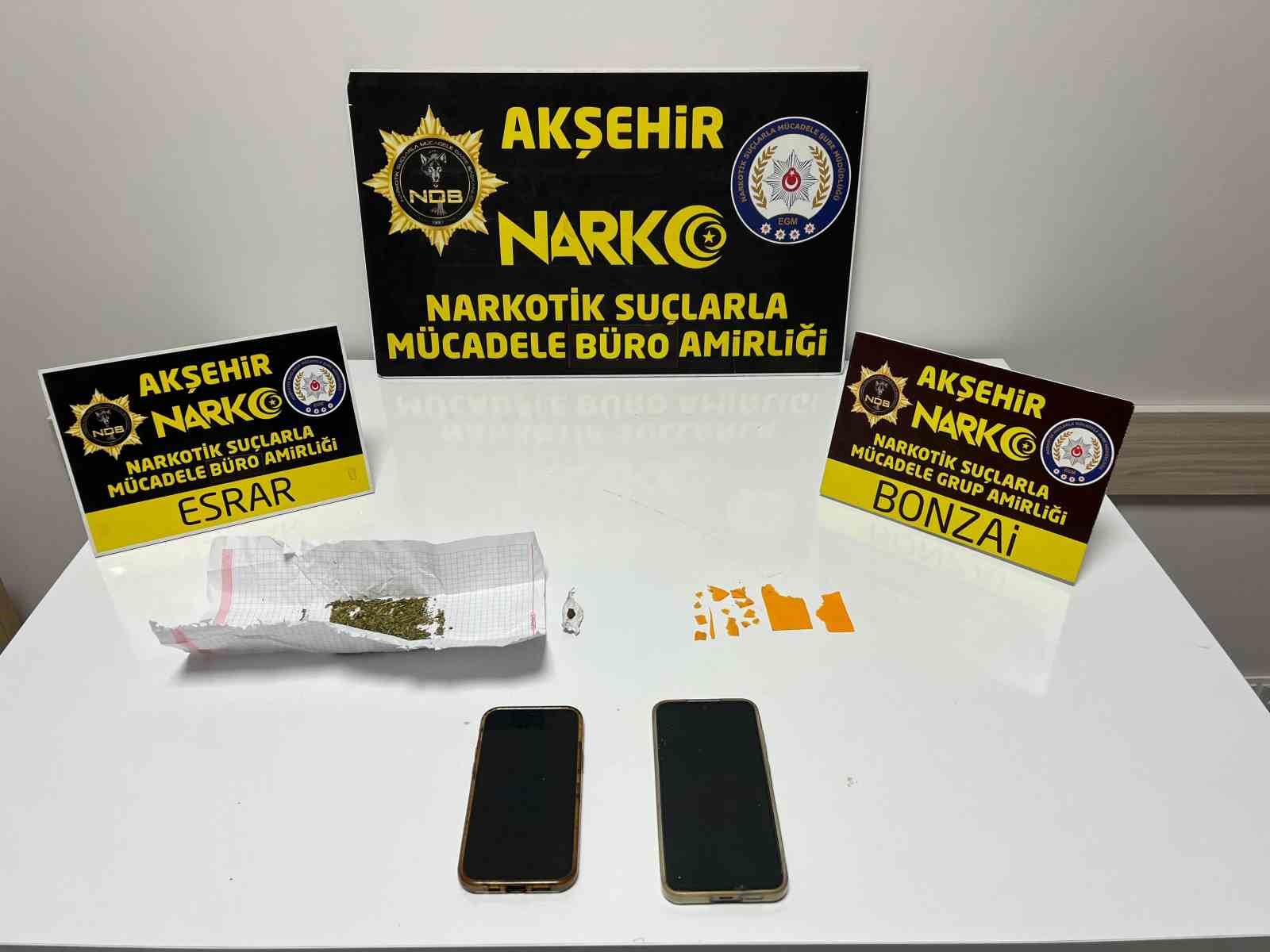 Akşehir’de 2 kişi uyuşturucudan tutuklandı
